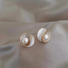 Luxury White Opal Earrings with Gold