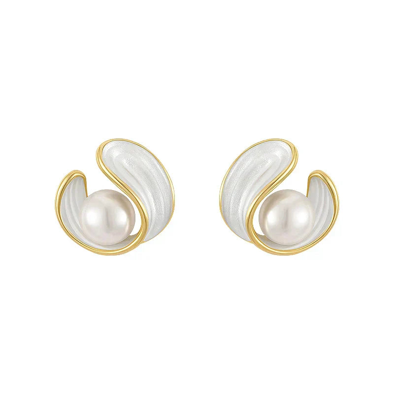 Luxury White Opal Earrings with Gold