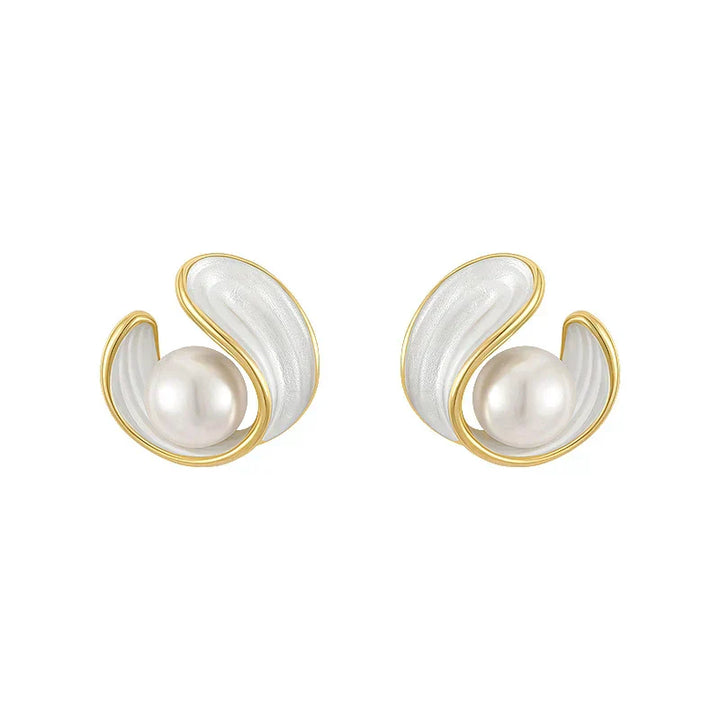 Luxury White Opal Earrings with Gold