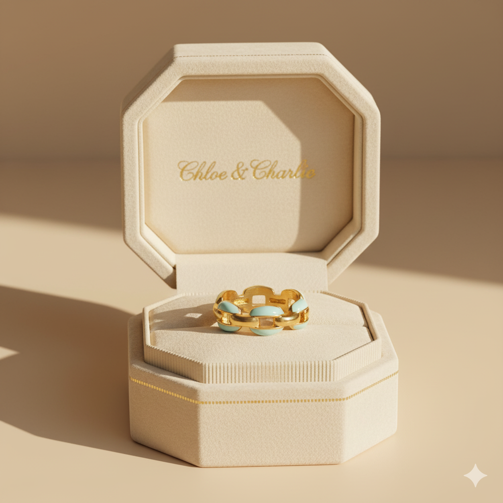 Blue Reya Chain Ring