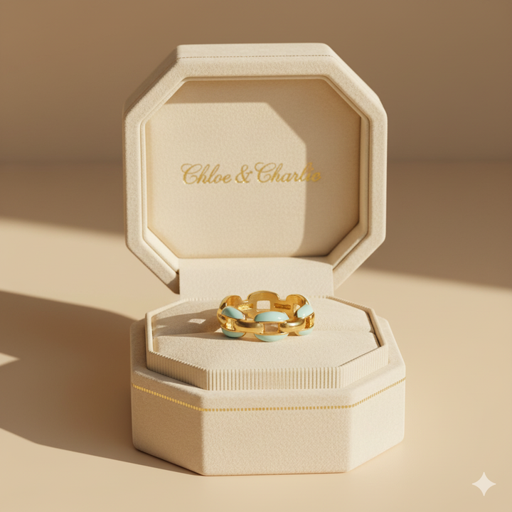 Blue Reya Chain Ring