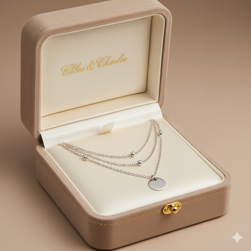 Layered Disc Necklace Silver