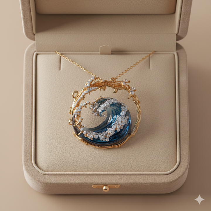 Ocean- Golden Necklace