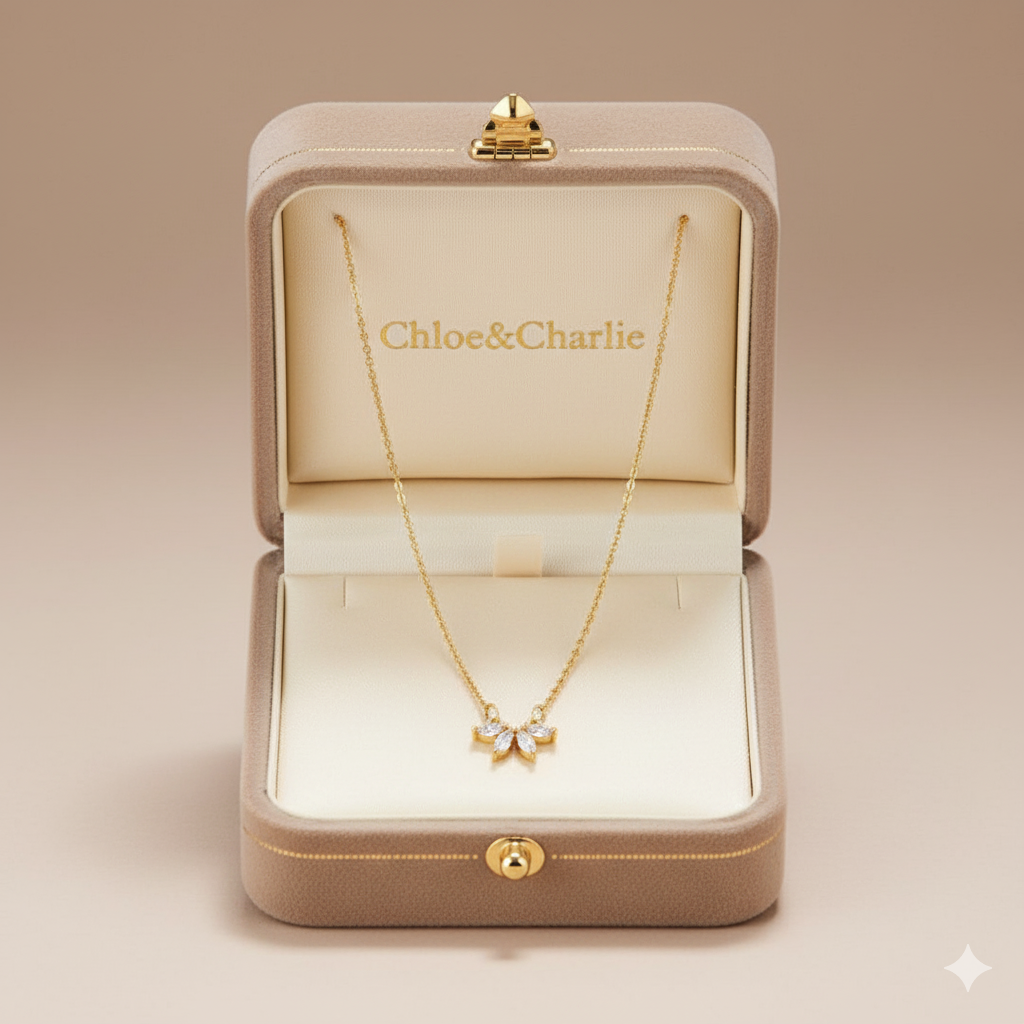 Omelia Crystal Leaf Necklace