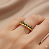 Mary - Emerald Green Layered Ring