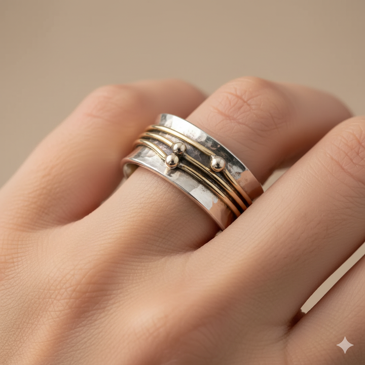 Shine - Vintage Gold Layered Silver Ring