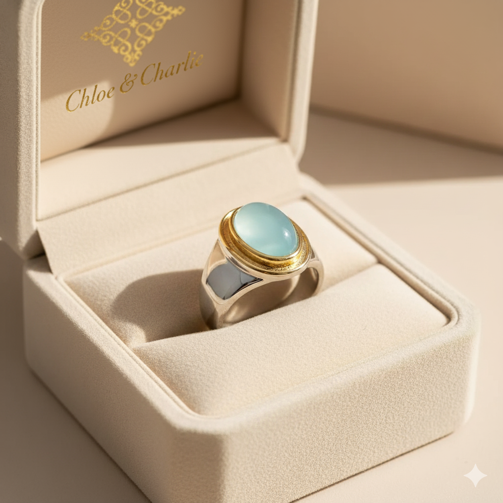 Gabi - Vintage Green Moonstone Ring