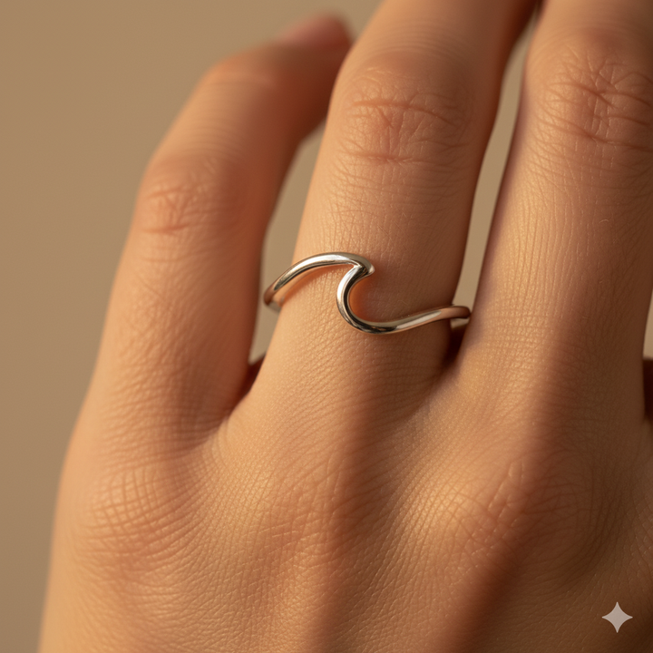 Imari Silver Wave Ring