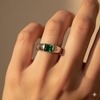 Ember Silver & Emerald Ring
