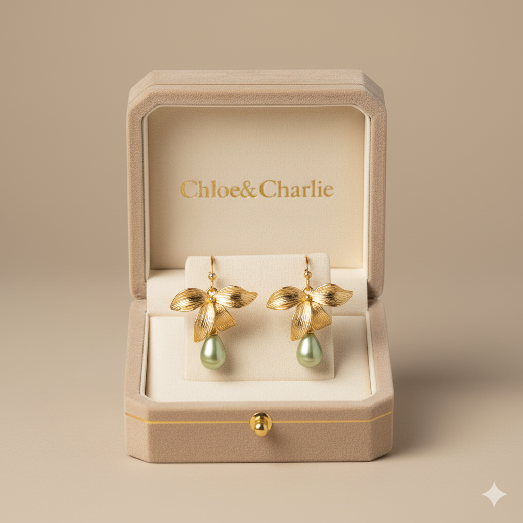 Jade & Petal Drop Earrings