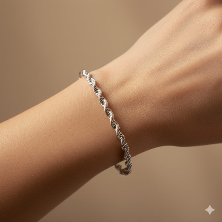 Twisted Chain Silver Bracelet