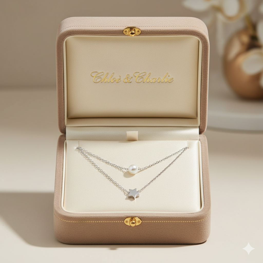 Layered Silver Star & Necklace