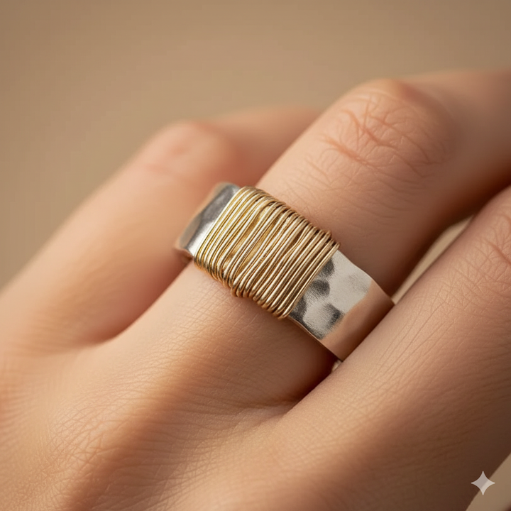 Golden Boho Threads Ring