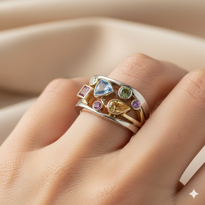 Vintage Colorful Zirconia Ring