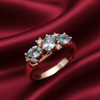 Elegant Blue Vintage Zirconia Ring in Gold
