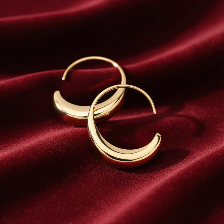 Cina - Drop Hoop Earrings