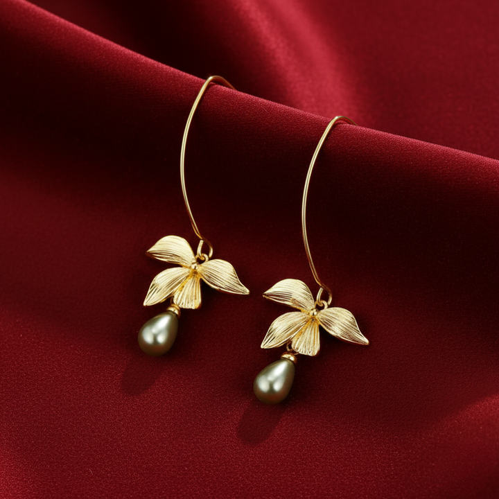 Jade & Petal Drop Earrings