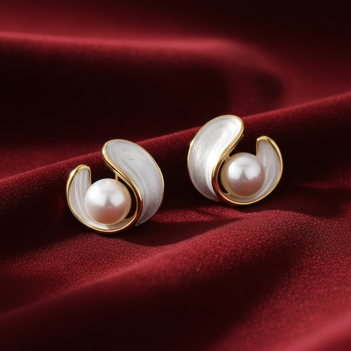 Luxury White Opal Earrings with Gold