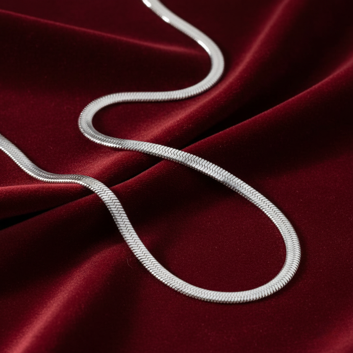 Sarya Snake Chain Silver Necklace