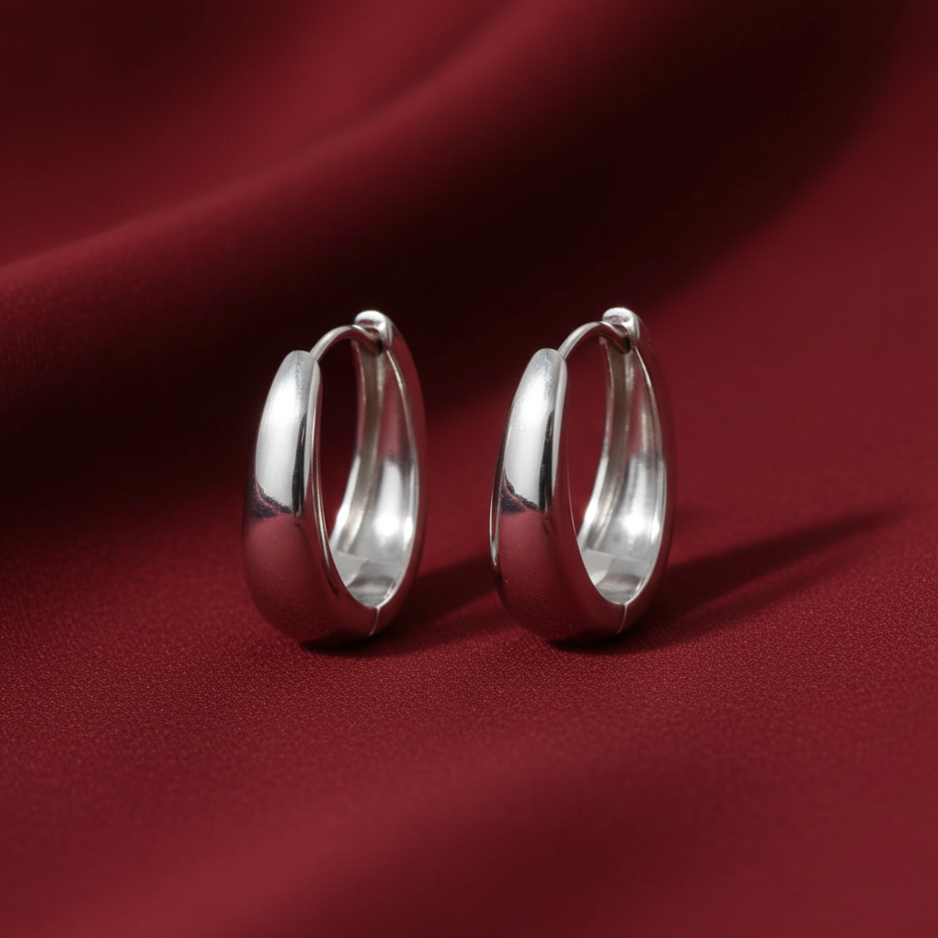 Valentina Silver Hoop Earrings