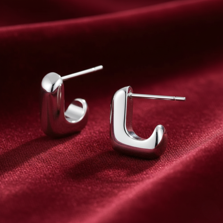 Alice Square Hoop Gold Earrings