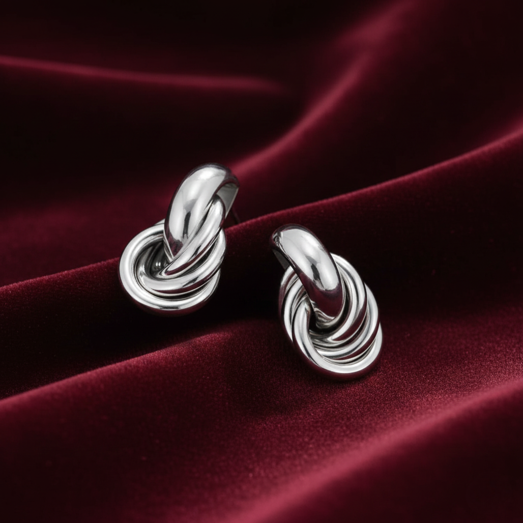 Sofia Twisted Silver Hoop Earrings