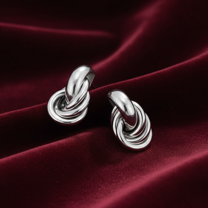 Sofia Twisted Silver Hoop Earrings