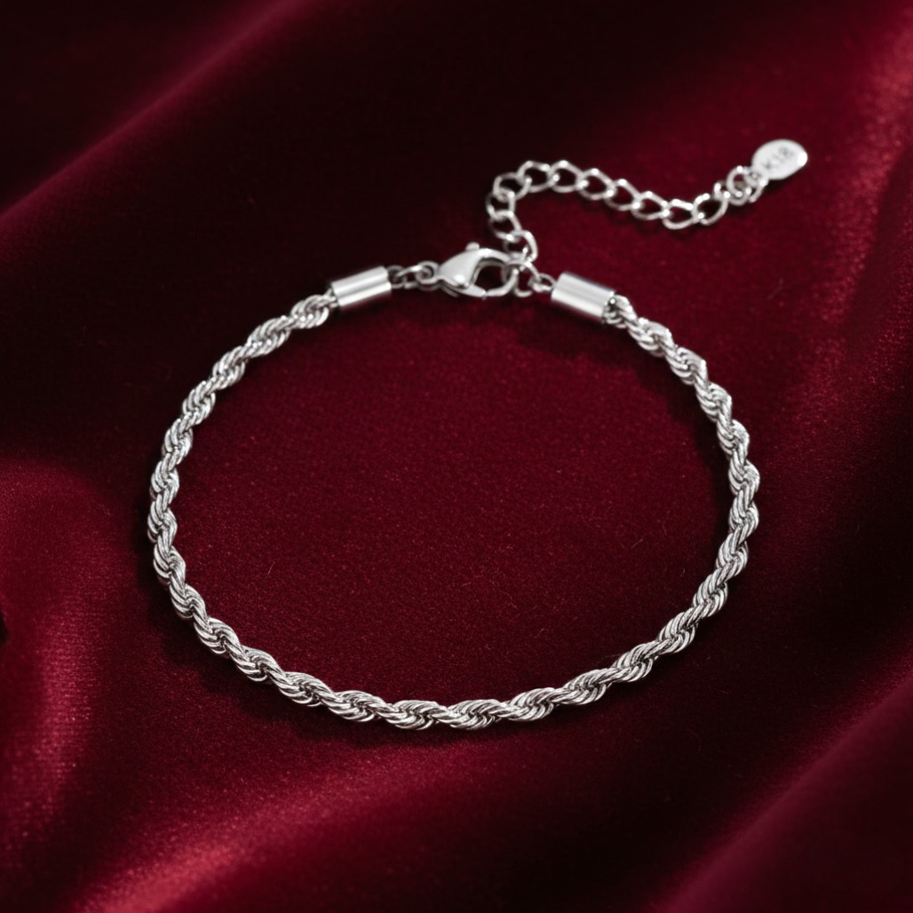 Twisted Chain Silver Bracelet