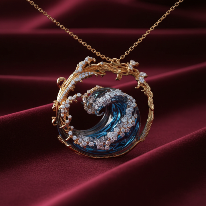 Ocean- Golden Necklace