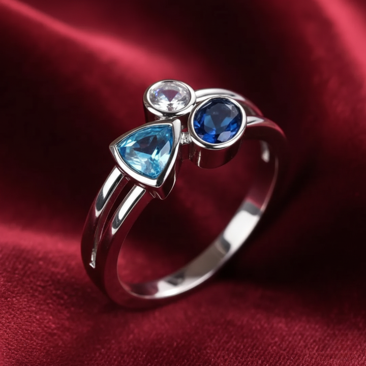 Crystal Blue - Silver Ring