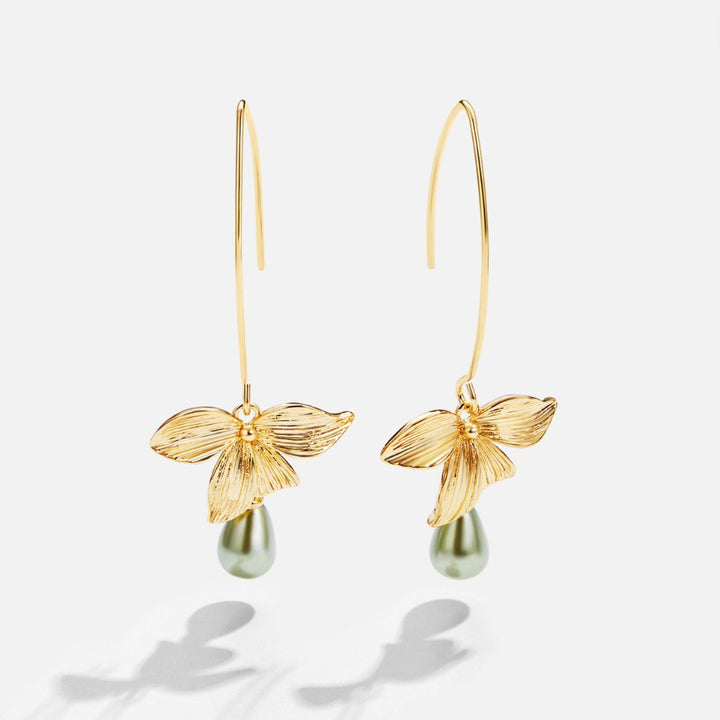 Jade & Petal Drop Earrings