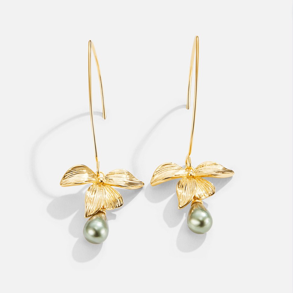 Jade & Petal Drop Earrings