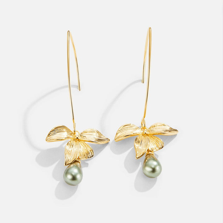 Jade & Petal Drop Earrings