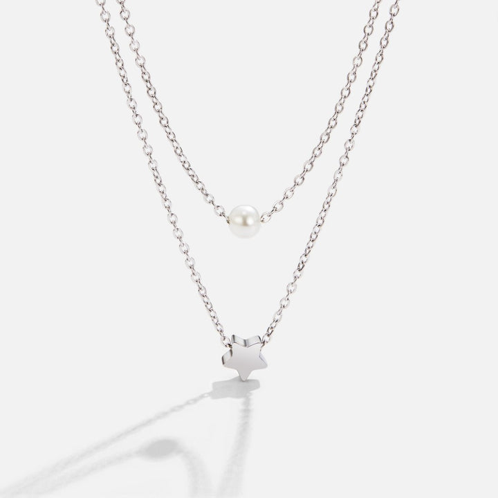 Layered Silver Star & Necklace