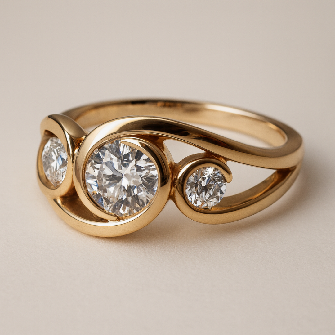 Exclusive Golden Spiral Ring